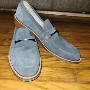 Aston Grey Collection Men’s Suede Leather Loafers Gray‎ Size 8 – Genuine Leather